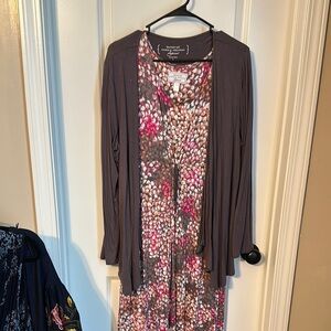 Midnight by Carole Hochman Multicolor Feather Pattern Top